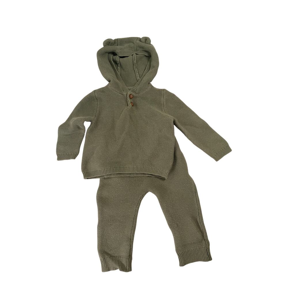 Carter's Knit Olive Green Sweater Set Size 18 Months